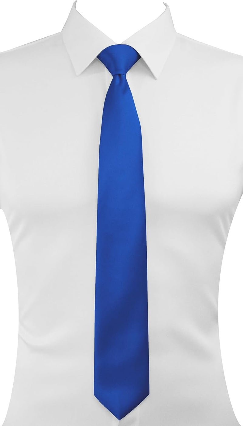 Trilece Ties for Men - Mens Solid Color Formal Necktie and Pocket Square Sets - Image 1